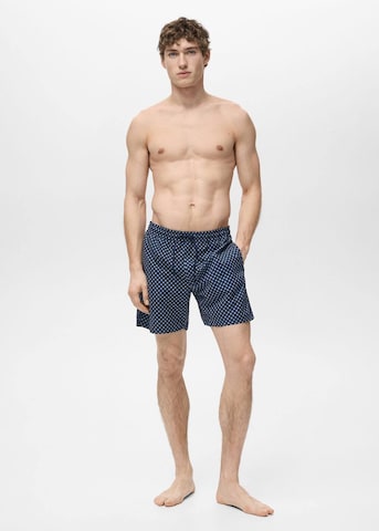 MANGO MAN Badeshorts 'Geo' in Blau