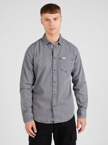 Pepe Jeans Regular fit Button Up Shirt 'PORTER MONO' in Grey: front