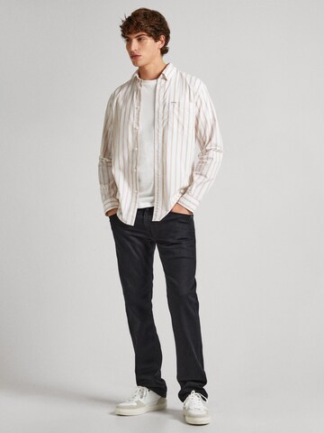 Pepe Jeans Regular fit Button Up Shirt 'Preston' in White