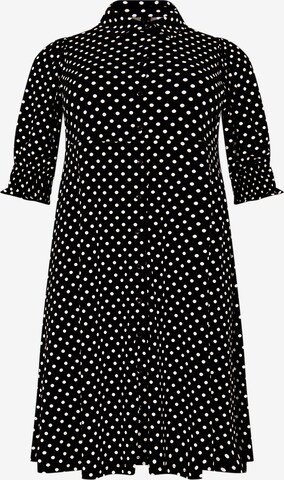 Yoek Shirt Dress in Black: front