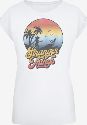 T-shirt 'Stranger Things LA Gradient Netflix TV Series' F4NT4STIC en blanc : devant