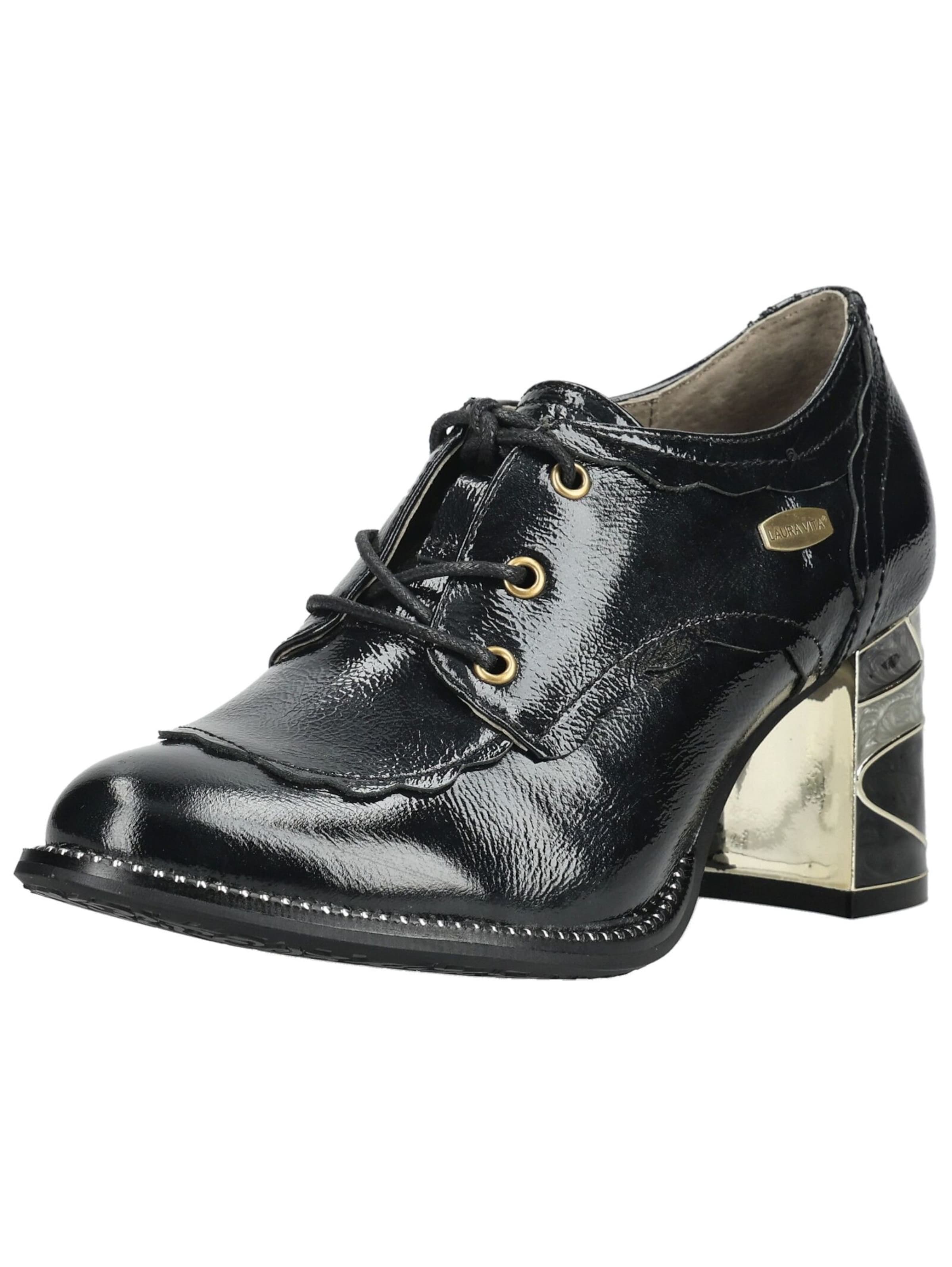 Laura Vita Hochfrontpumps in Schwarz: Vorderseite