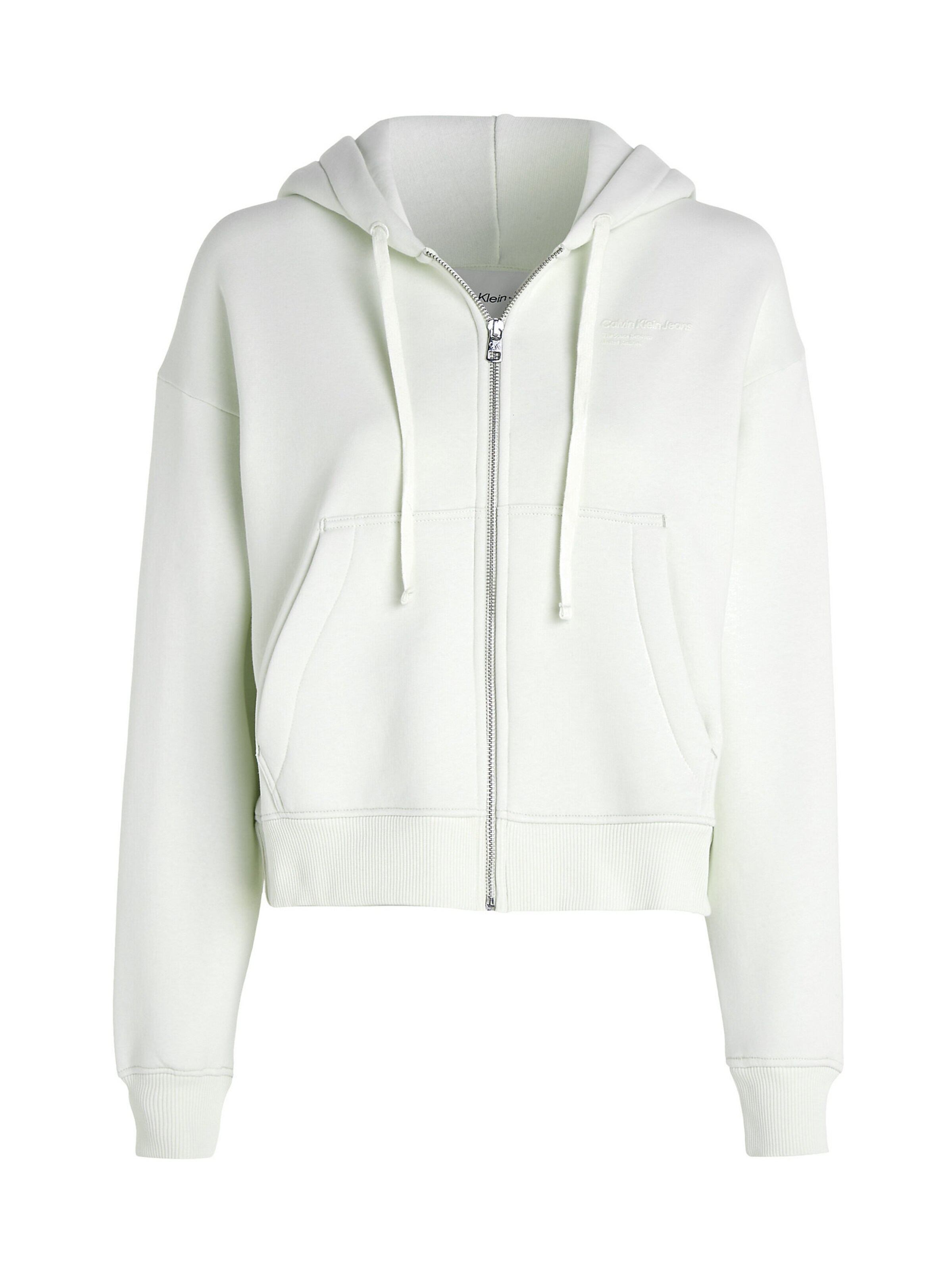 Calvin Klein Jeans Zip Up Hoodie in Light Green ABOUT YOU