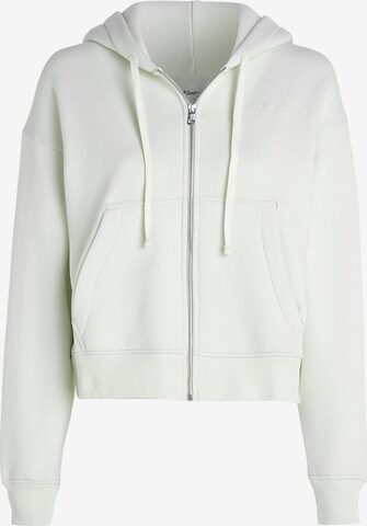 Calvin Klein Jeans Zip-Up Hoodie in Green: front