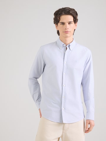 Coupe slim Chemise business 'H-ROAN' BOSS en violet : devant