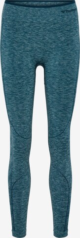 Hummel Skinny Sportbroek 'Una' in Groen: voorkant