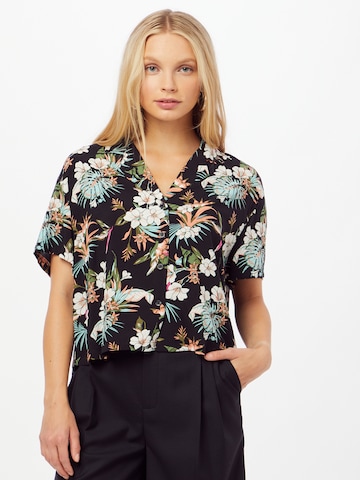 Urban Classics Blouse 'Resort' in Zwart: voorkant