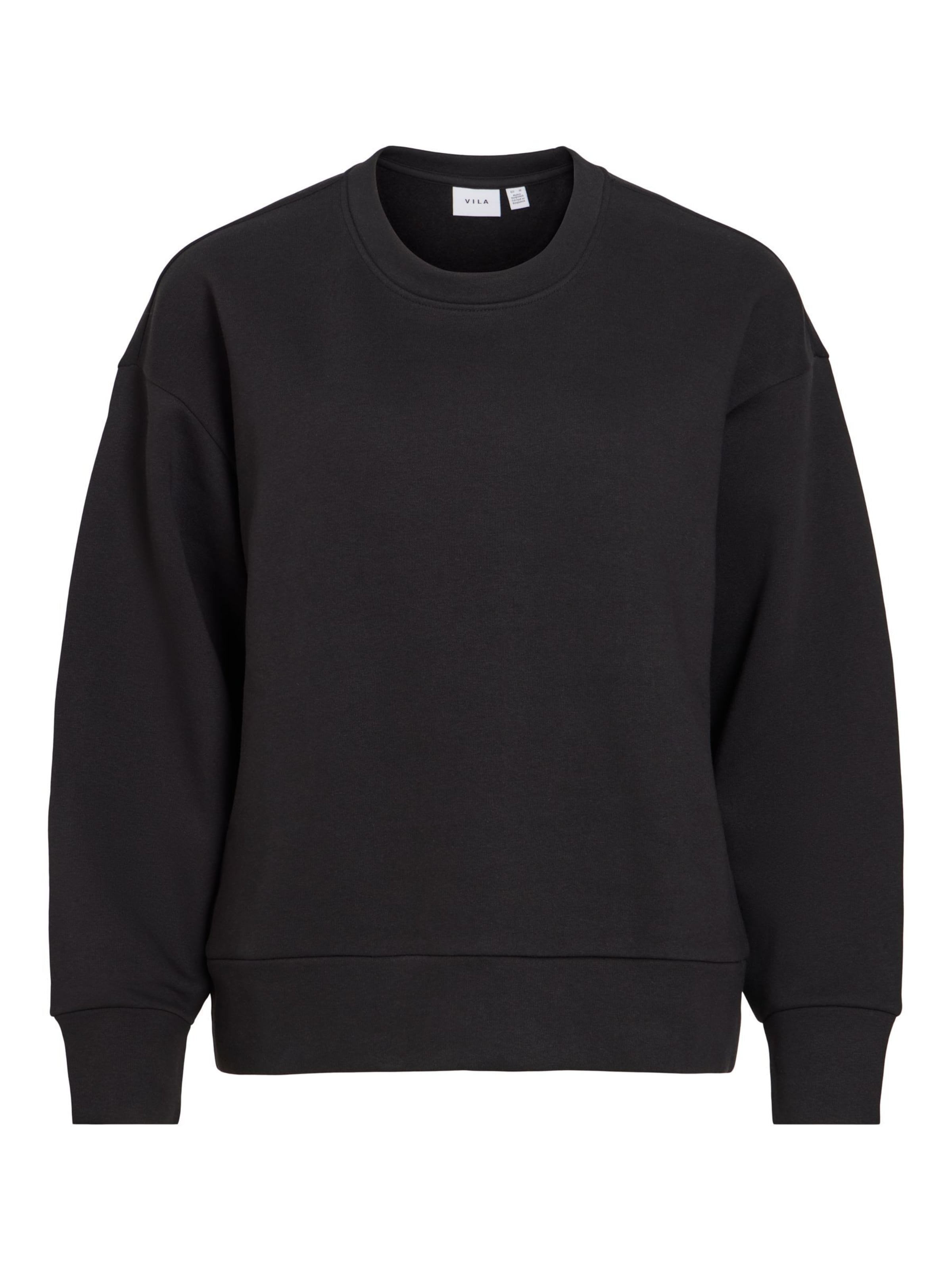 VILA Sweatshirt 'VIVera' in Zwart: voorkant