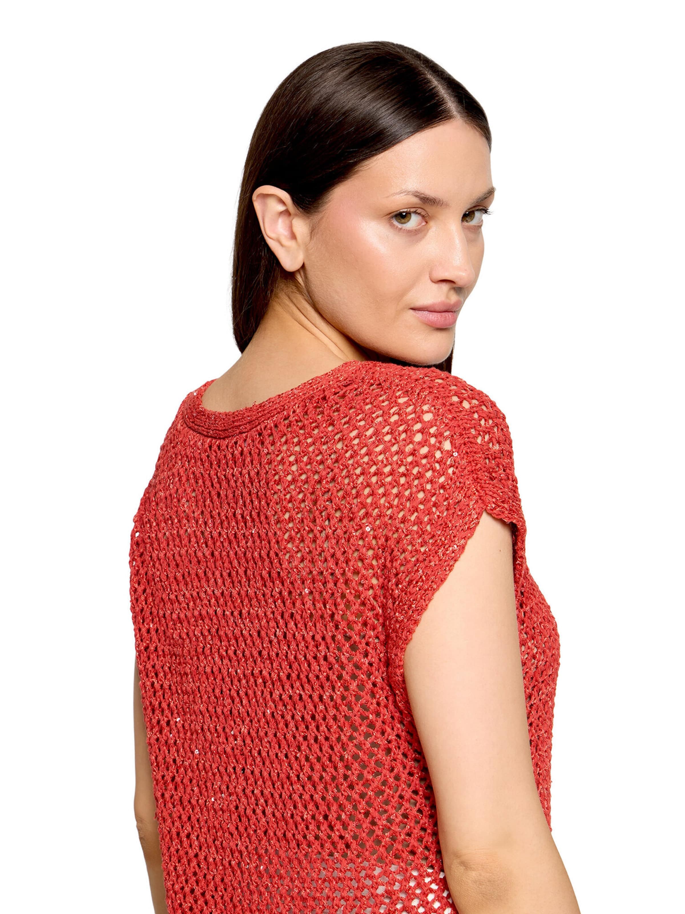 Betty & Co Strickpullunder mit Effektgarn in Braun
