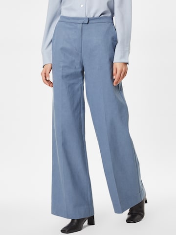 Samsøe Samsøe Boot cut Pleated Pants in Blue: front