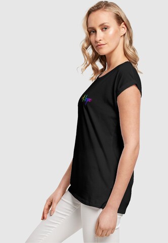 Merchcode T-Shirt 'Hope Rainbow' in Schwarz