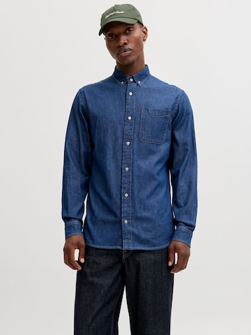 JACK & JONES - Ajuste regular Camisa 'JJEBROOK' en azul: frente