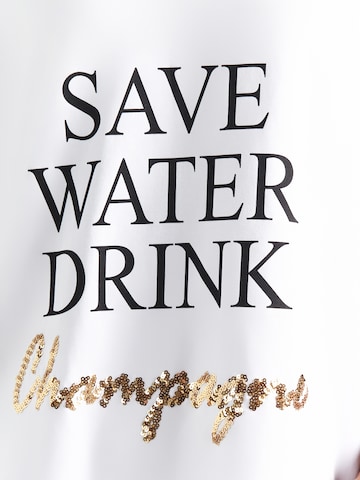 T-shirt 'Save Water Drink' miss goodlife en blanc