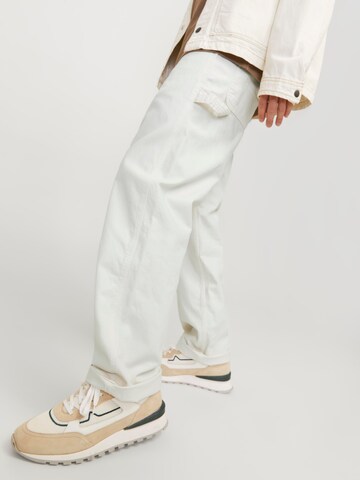 JACK & JONES Loosefit Cargobyxa 'JPSTEddie JJCarpenter' i vit