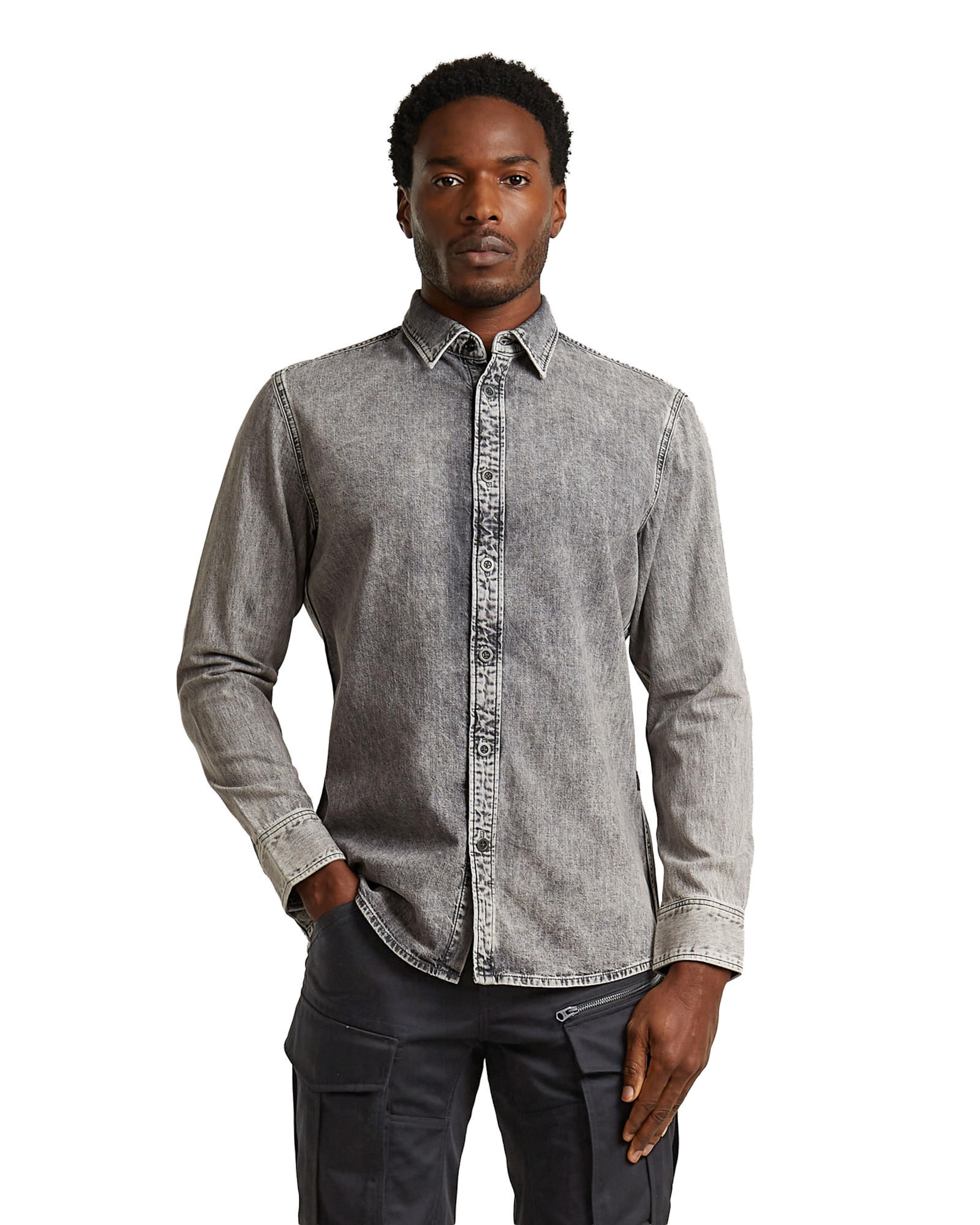 G-STAR Regular Fit Skjorte i grå: forside
