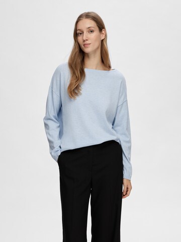 Pull-over 'BERGA' SELECTED FEMME en bleu : devant