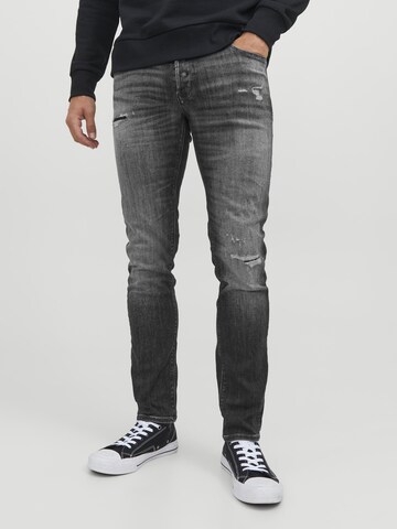 JACK & JONES - Slimfit Calças de ganga 'GLENN' em preto: frente