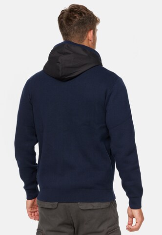 INDICODE JEANS Zip-Up Hoodie in Blue