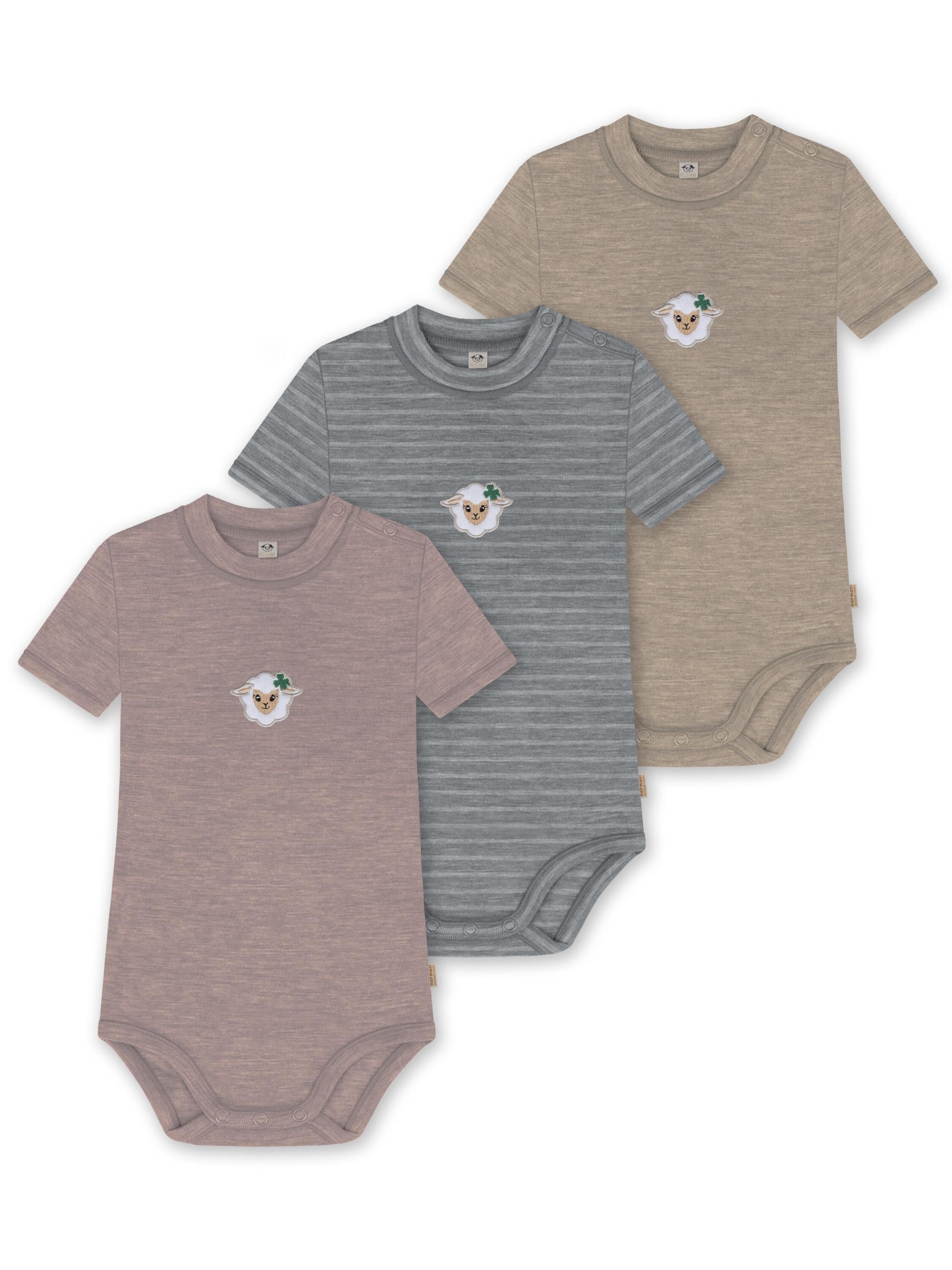 Barboteuse / body 'Tihoi' normani en beige : devant