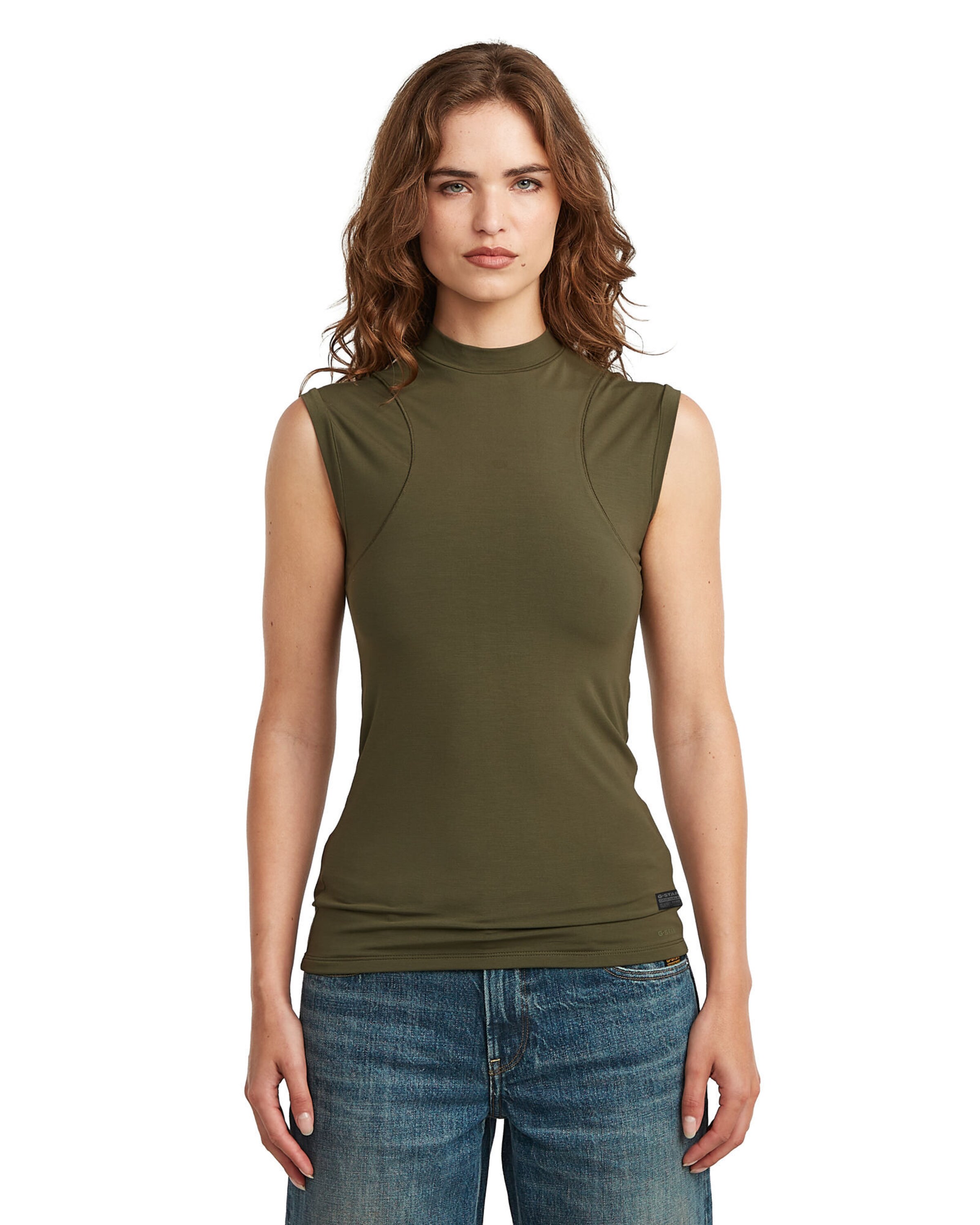 G-STAR Top '2nd Skin' in Grün: Vorderseite