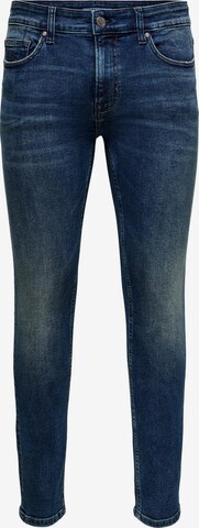 Only & Sons Skinny Jeans 'Warp' in Blue: front