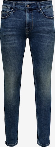 Only & Sons Skinny Jeans 'Warp' in Blue: front