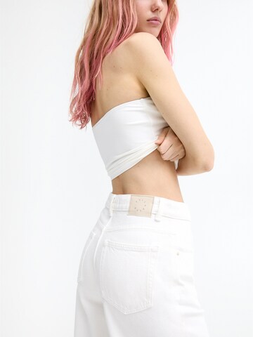 Wide Leg Jean Pull&Bear en blanc