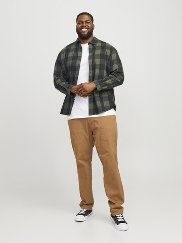 Jack & Jones Plus Comfort fit Overhemd 'JJEGINGHAM' in Groen