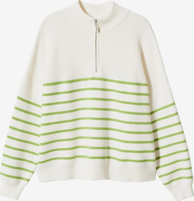 Pulover 'Rizon' pe XS MANGO pe verde limetă / alb, Vizualizare produs