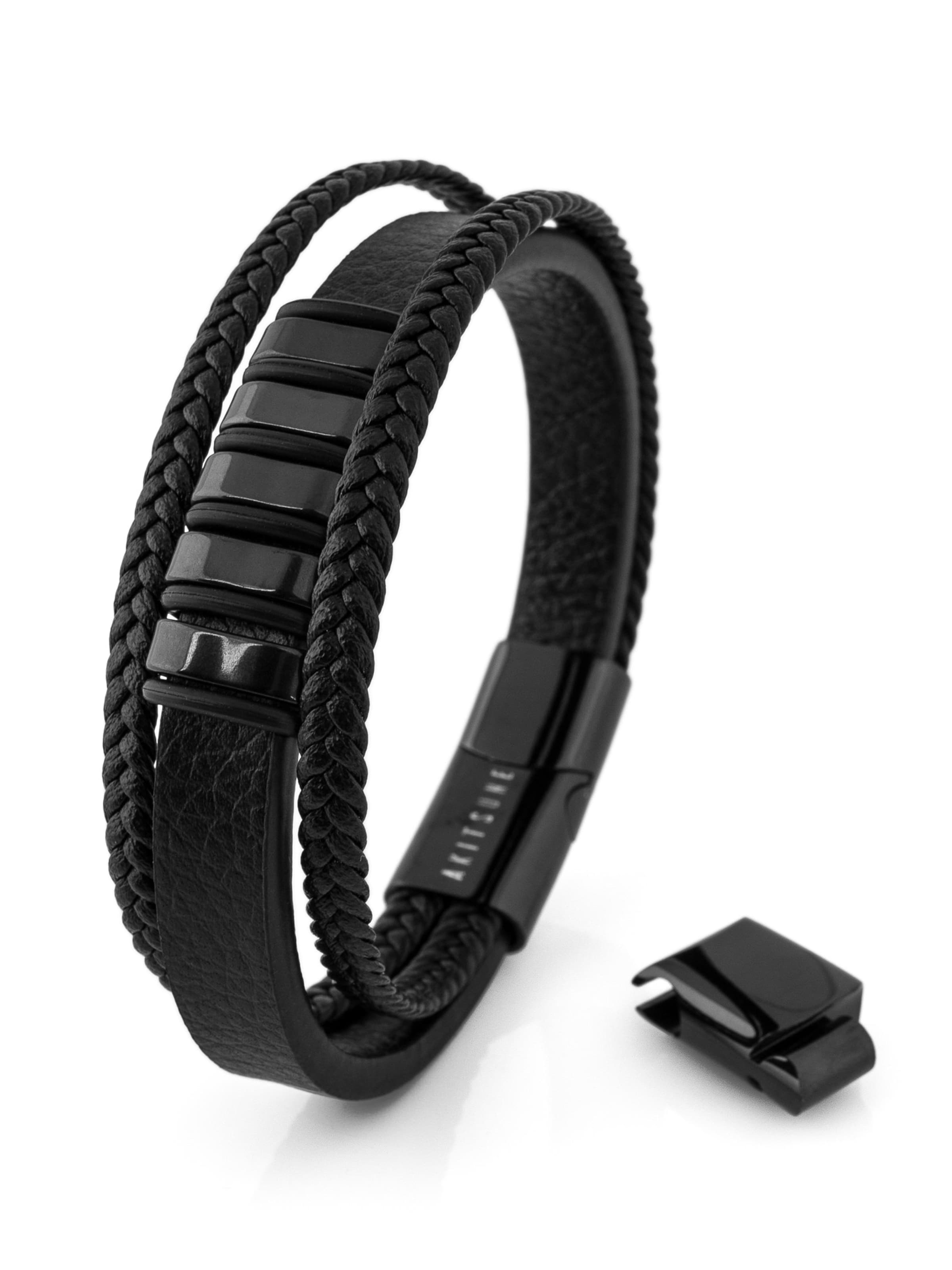 Akitsune Bracelet 'Fabula' in Black: front