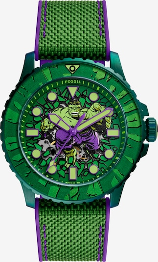 FOSSIL Uhr 'HULK' in One Size in grün / lila, Produktansicht