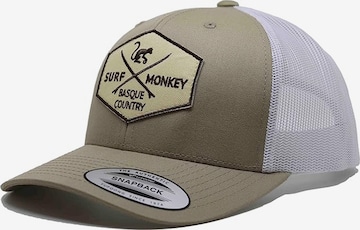 Surf Monkey Athletic Cap in Beige: front