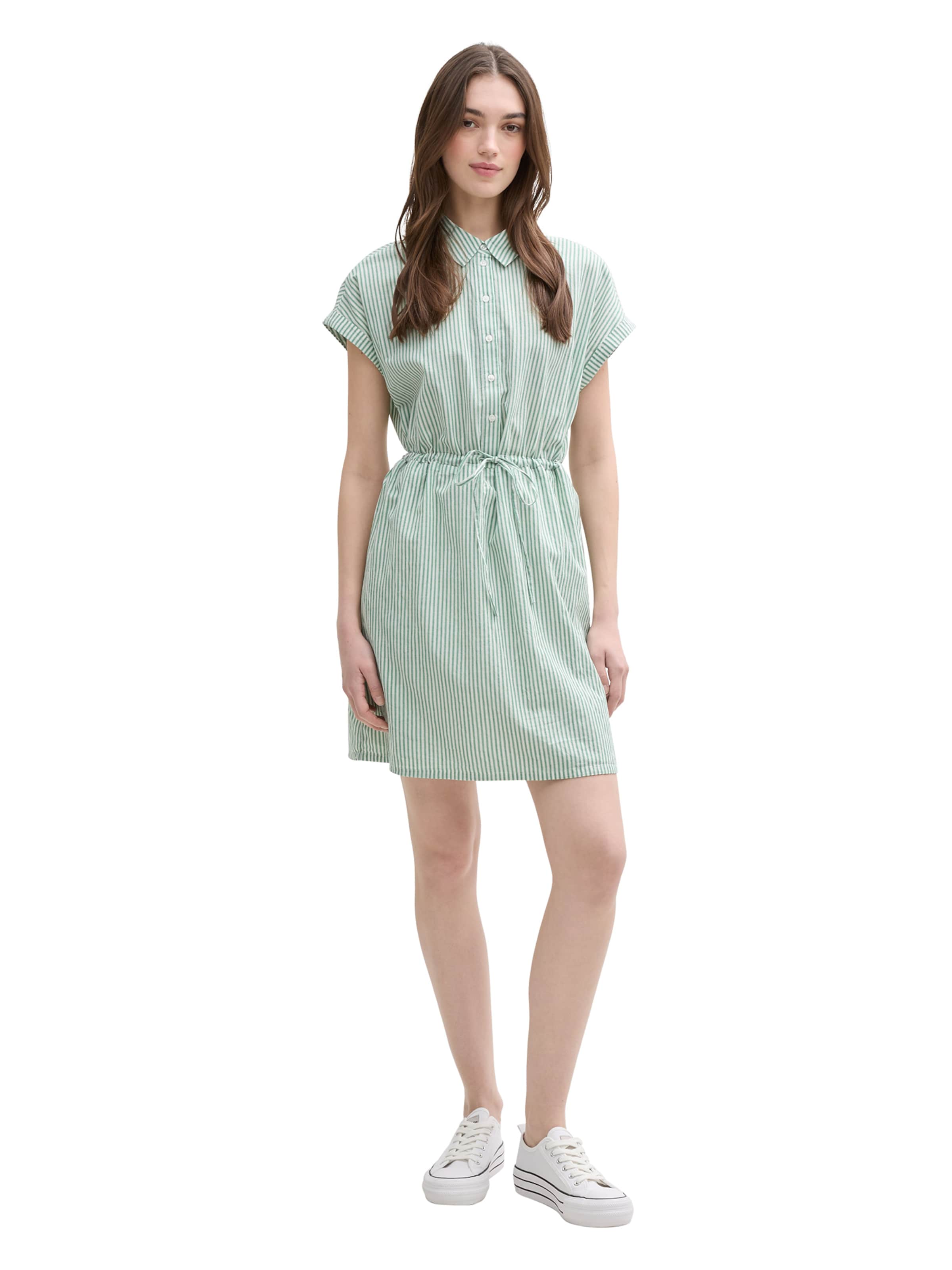 TOM TAILOR DENIM Рокля тип риза в зелено