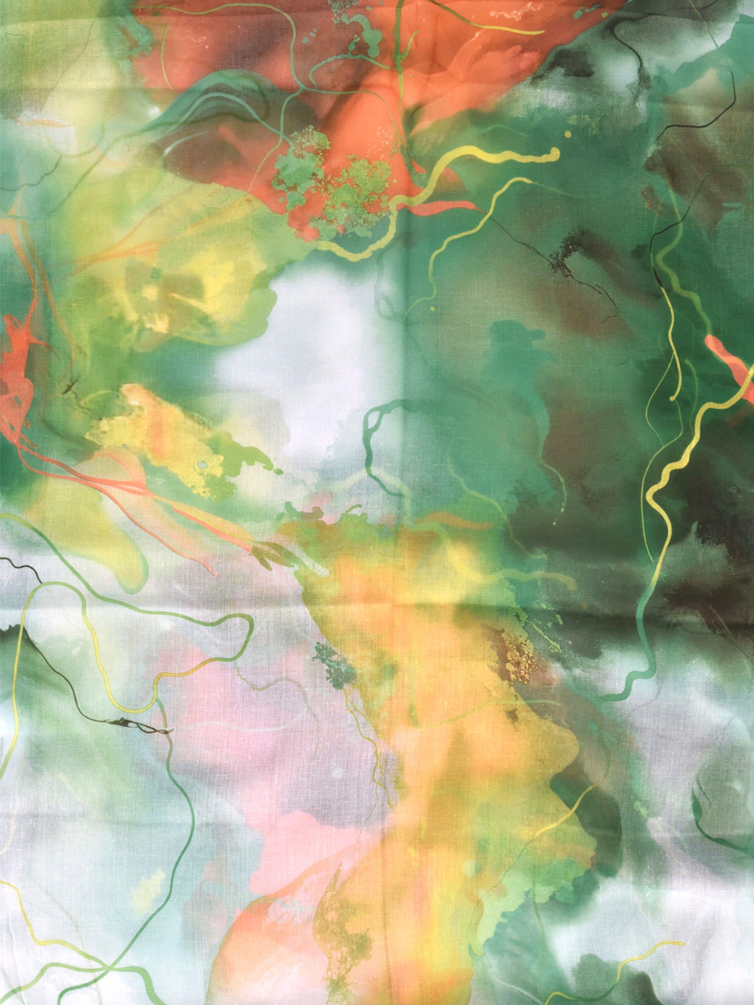 styleBREAKER Loop scarf 'Loop Schal mit Aquarell Glow Muster' in Green
