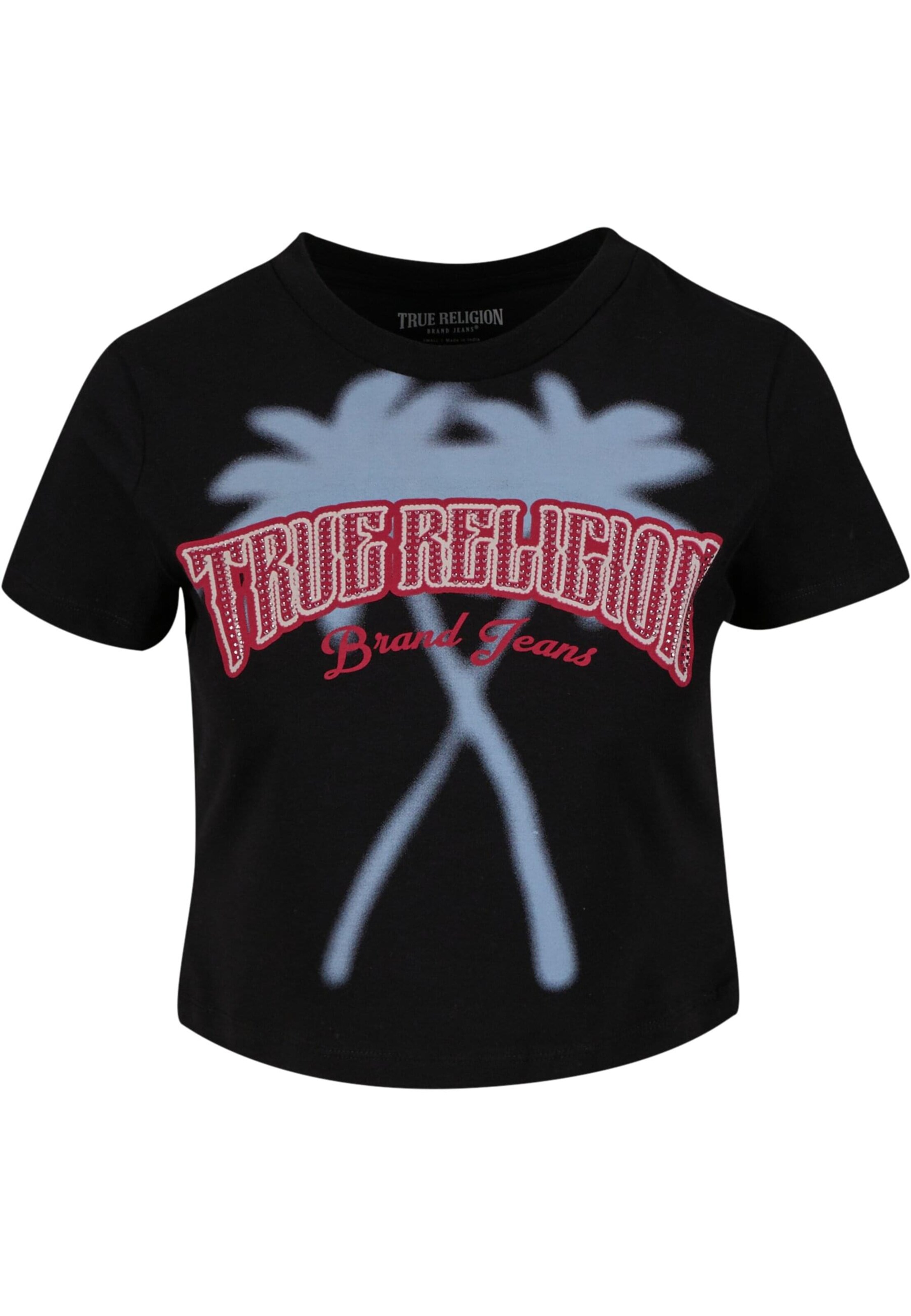 True Religion Tričko 'Palm Tree' – černá: přední strana