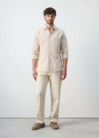 MANGO MAN Regular fit Button Up Shirt 'Rugo' in Beige