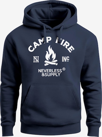 Neverless Sweatshirt 'Fire' in Blau: Vorderseite