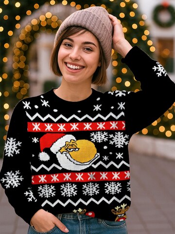 United Labels Pullover 'Weihnachtspullover Ralph Ruthe'‌‌ in Schwarz