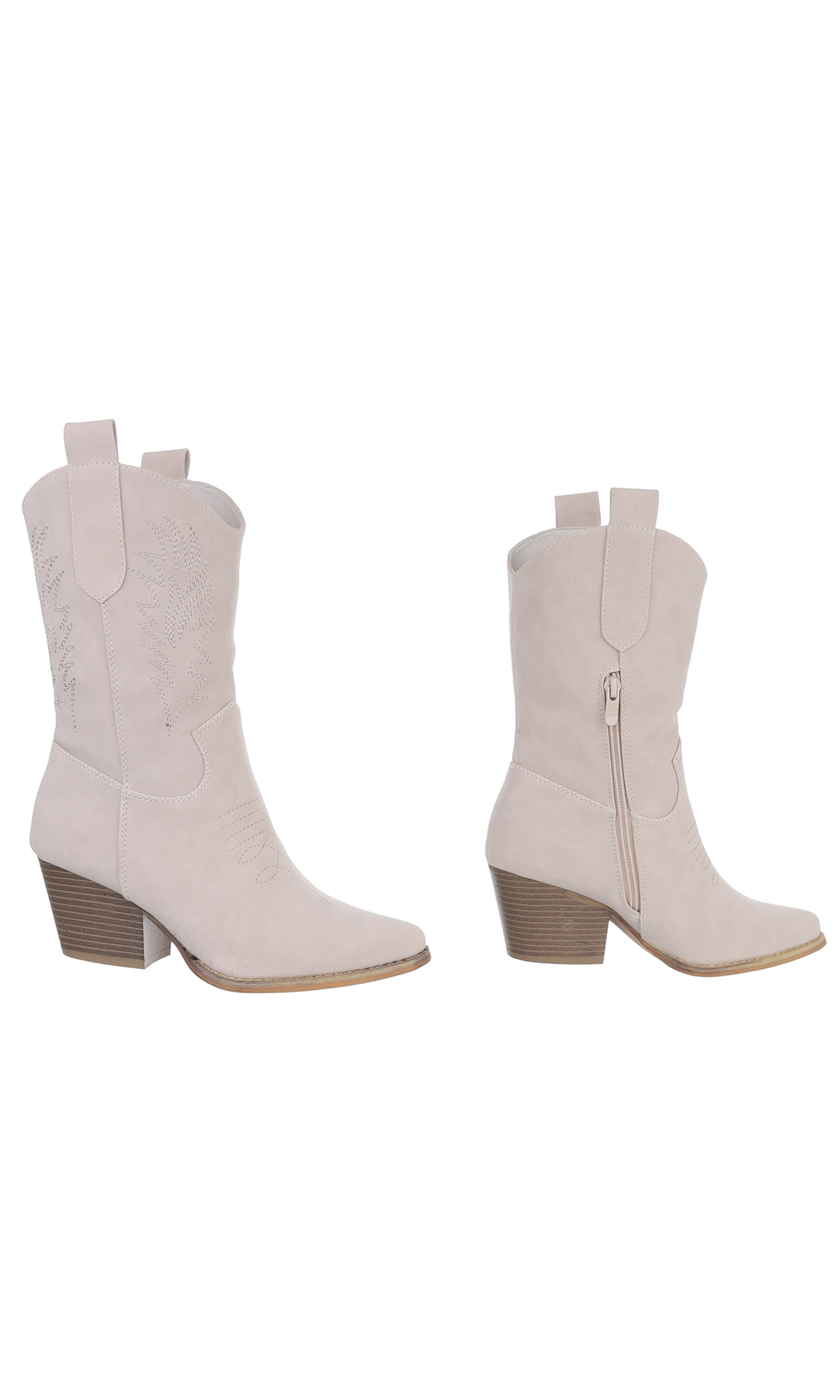 Ital-Design Cowboy Boots in Beige