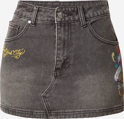 Ed Hardy Nederdel i gul / rubinrød / black denim / offwhite, Produktvisning