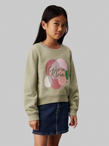 Sweat-shirt Calvin Klein Jeans en vert : devant