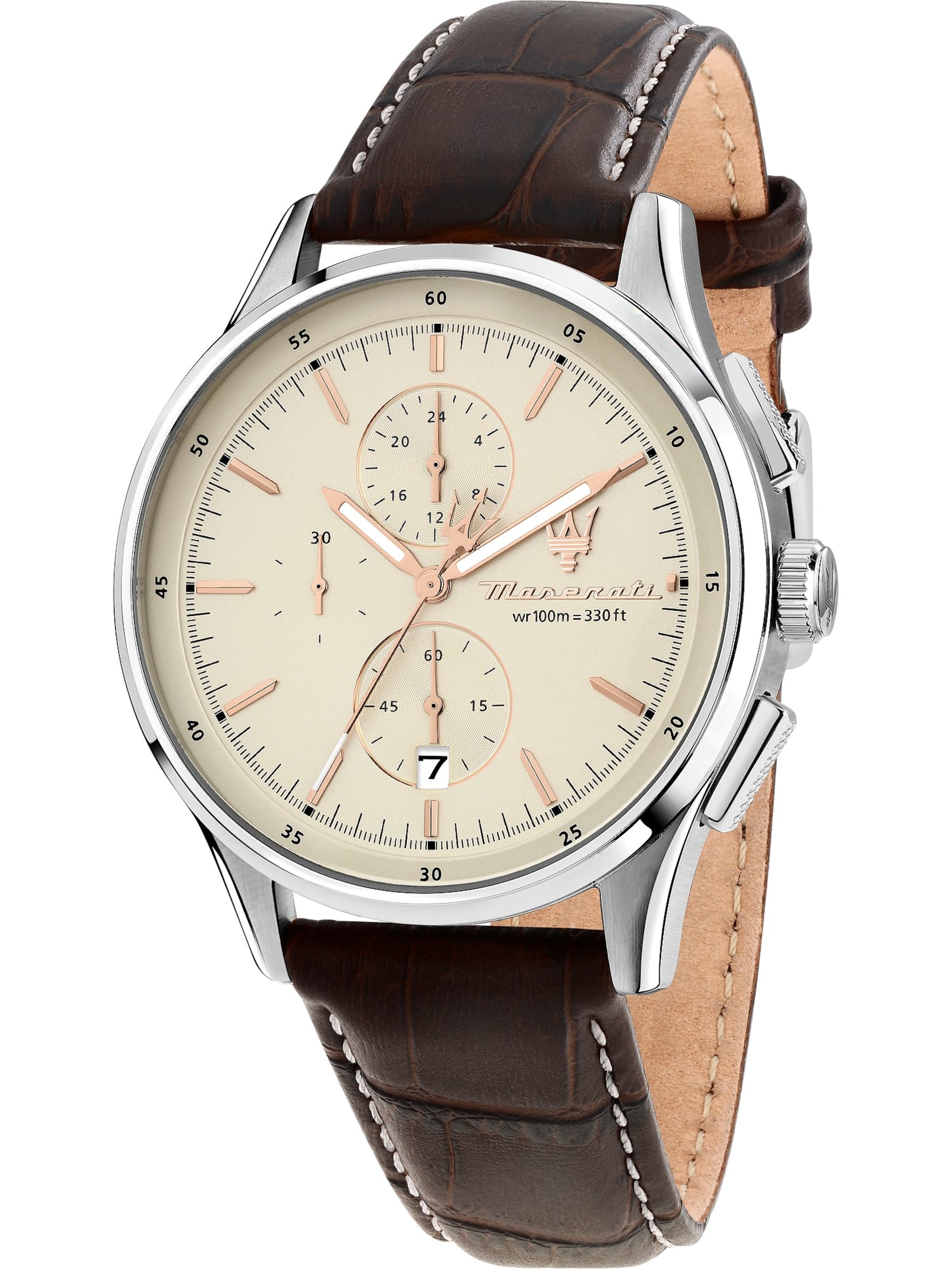 Maserati Analog Watch in Silver: front