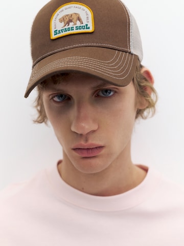 Pull&Bear Czapka z daszkiem w kolorze brązowy