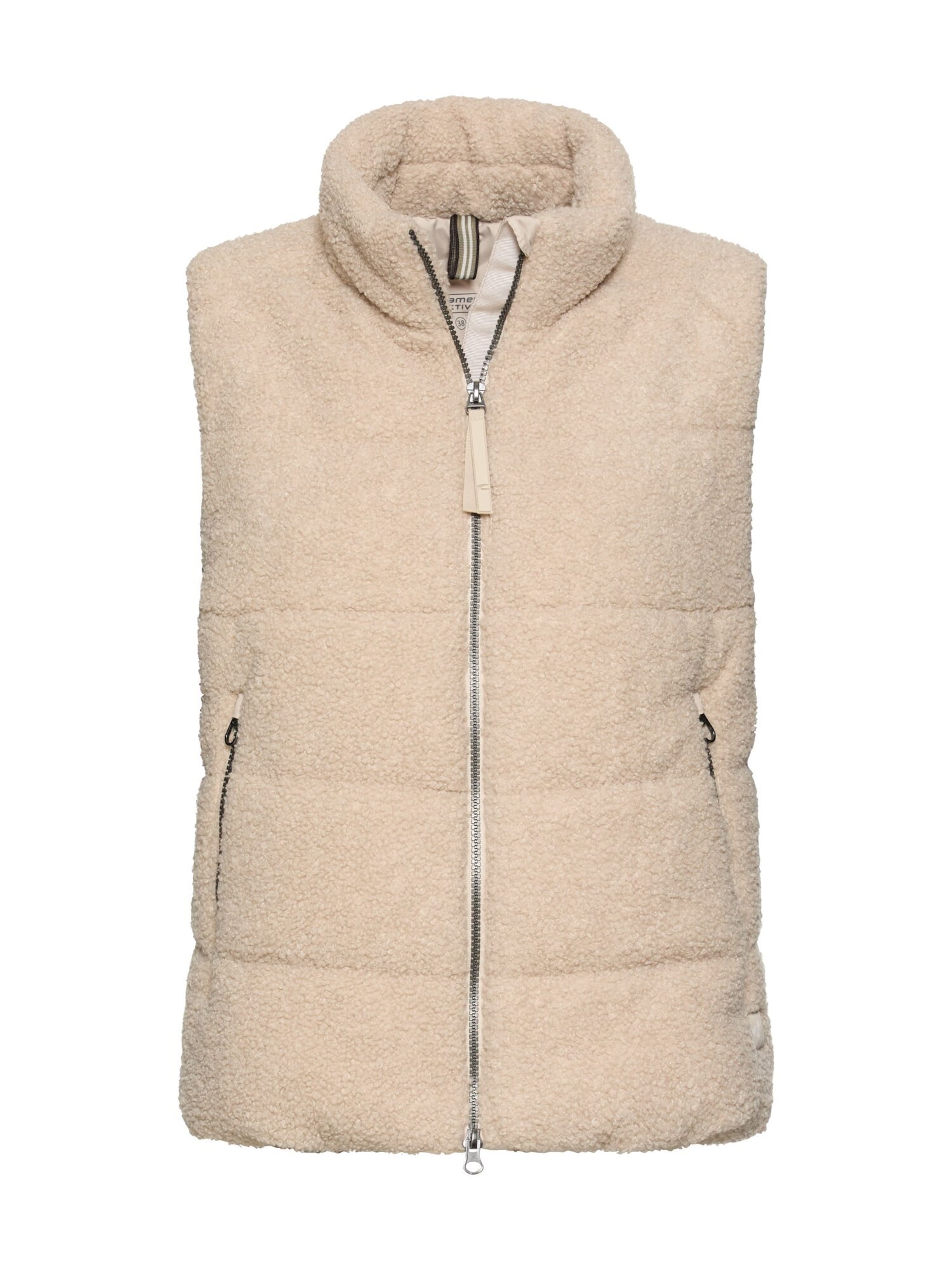 CAMEL ACTIVE Teddy Weste mit Reißverschlusstaschen in Beige: Vorderseite