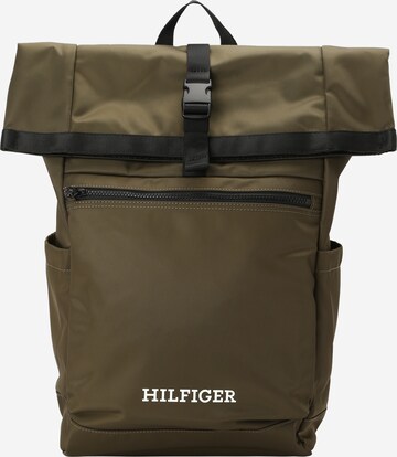 TOMMY HILFIGER Backpack 'Monotype' in Green: front