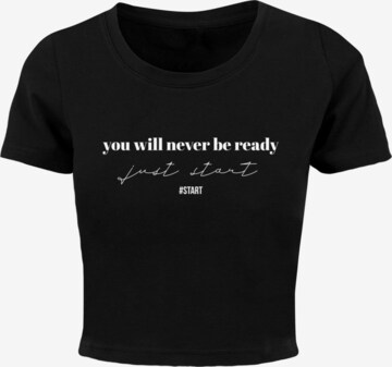 Merchcode Shirt 'Just Start' in Zwart: voorkant