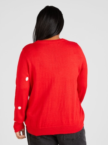 Vero Moda Curve Pullover 'CTINSEL' in Rot