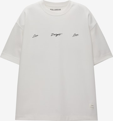 T-Shirt Pull&Bear en blanc : devant