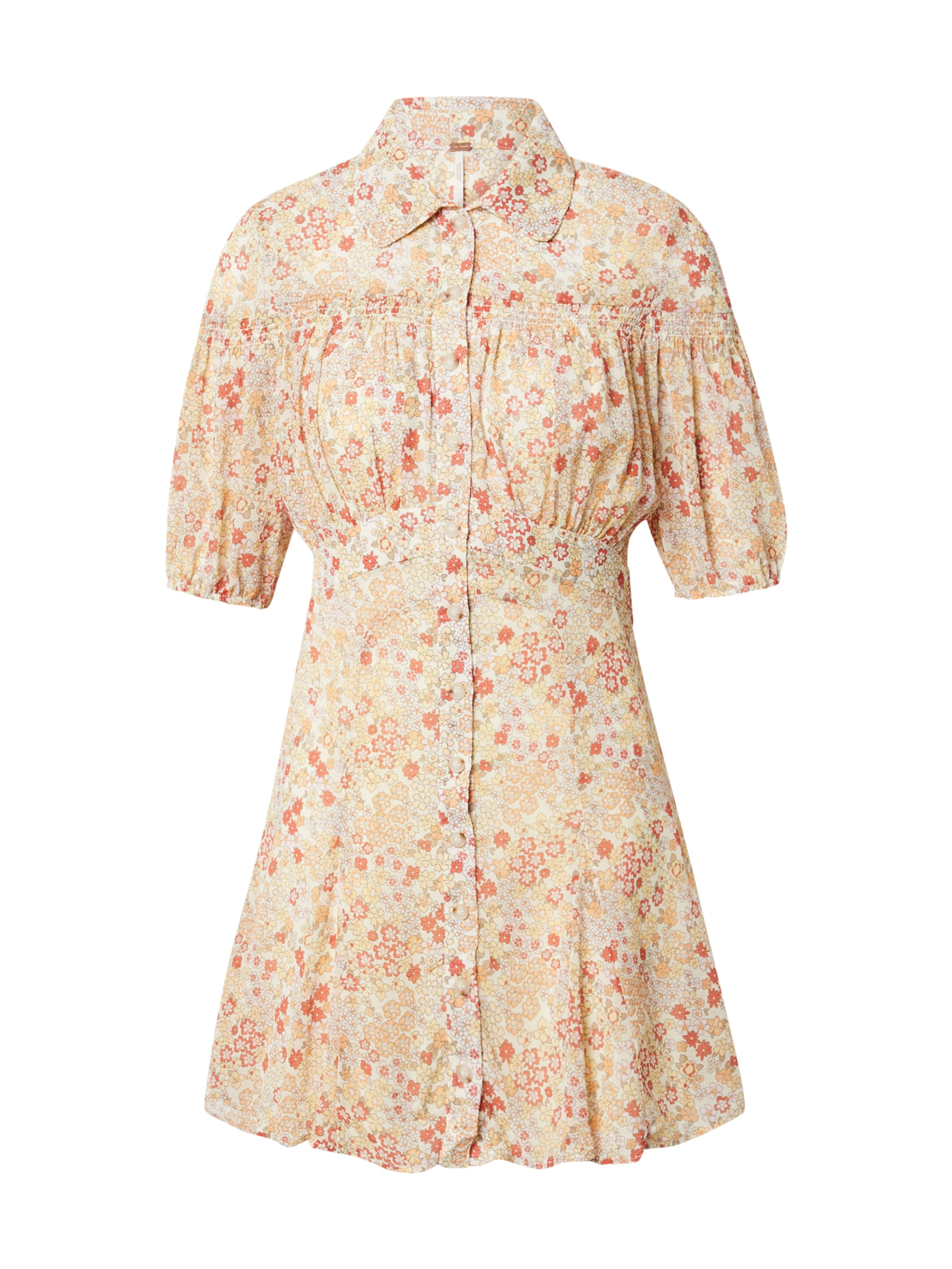 Free People Рокля тип риза 'BONNIE' в жълто: отпред