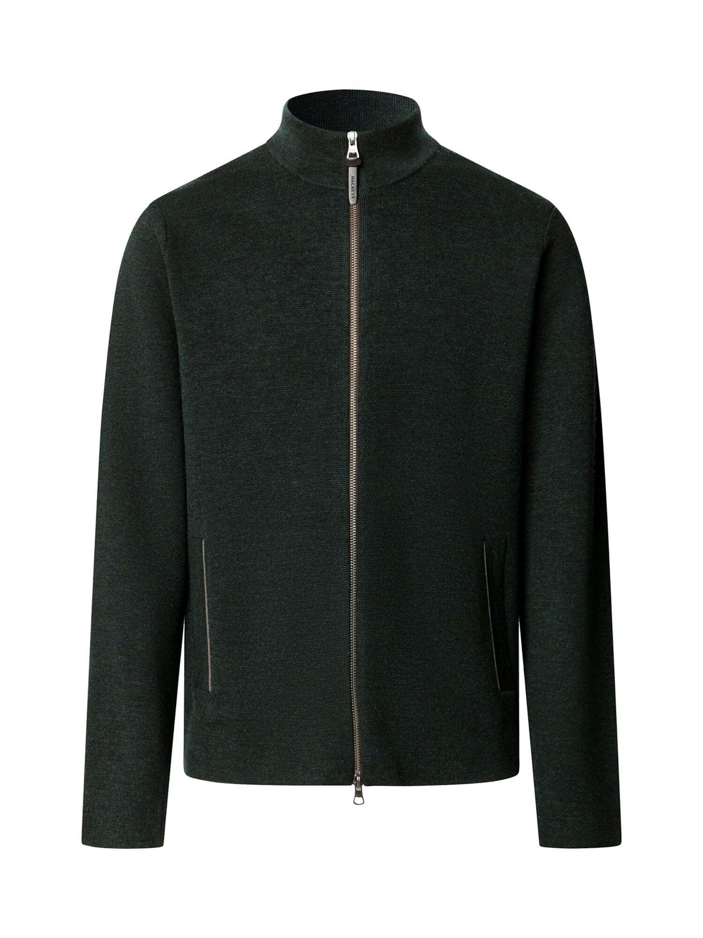 Hackett London Gebreid vest 'MILANO' in Groen: voorkant